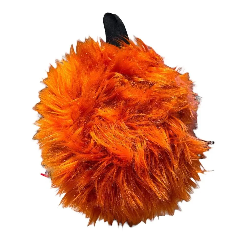 Cupcakes and Cashmere Halloween Pillow Fuzzy Orange Jack o Lantern 14 Inches NEW